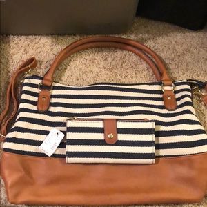 Sailor tote with matching brand new wallet.